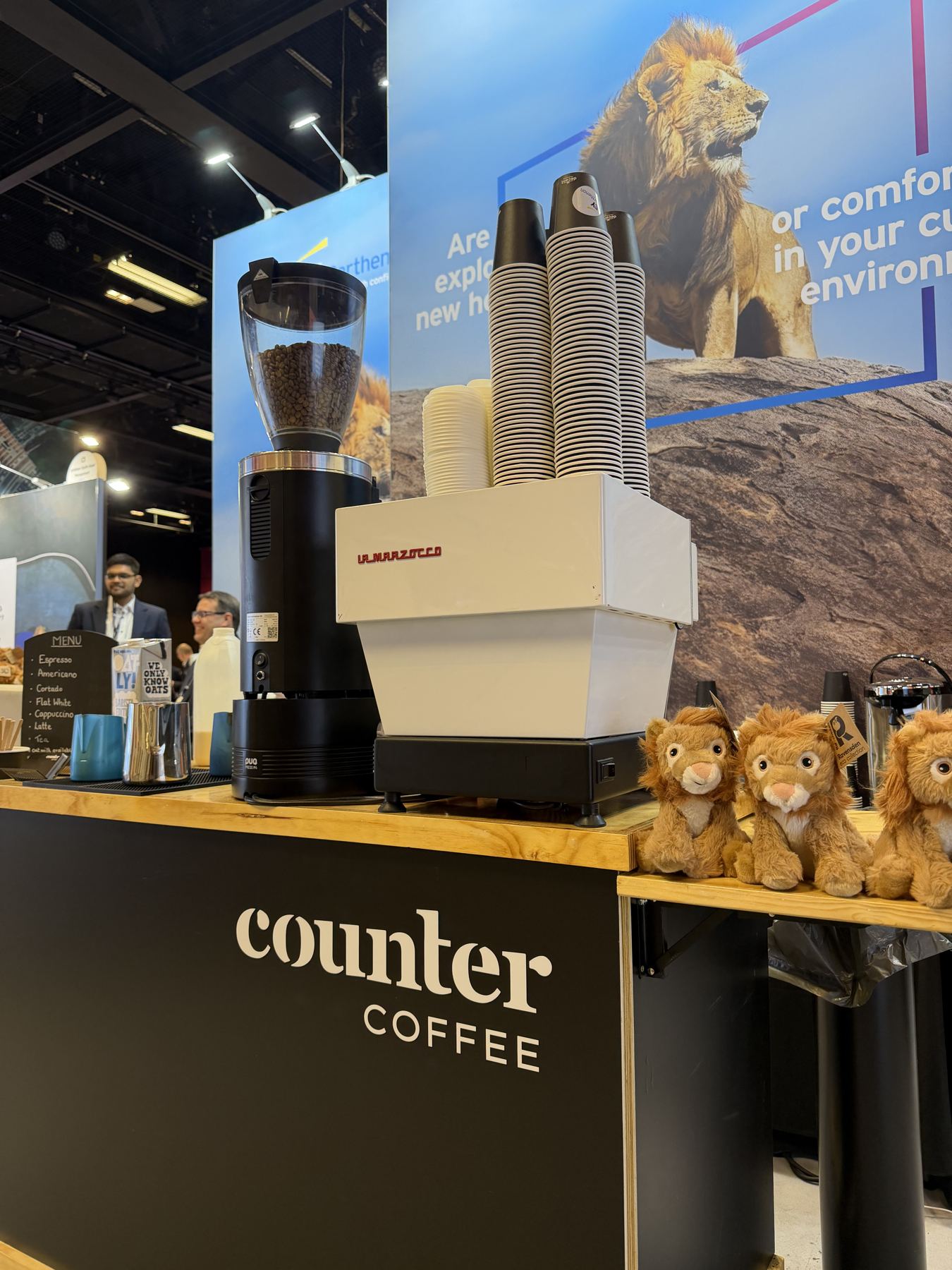 The cart set up at a conference stand