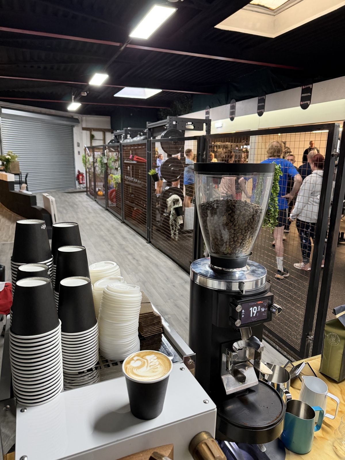 The cart serving at a busy gym event